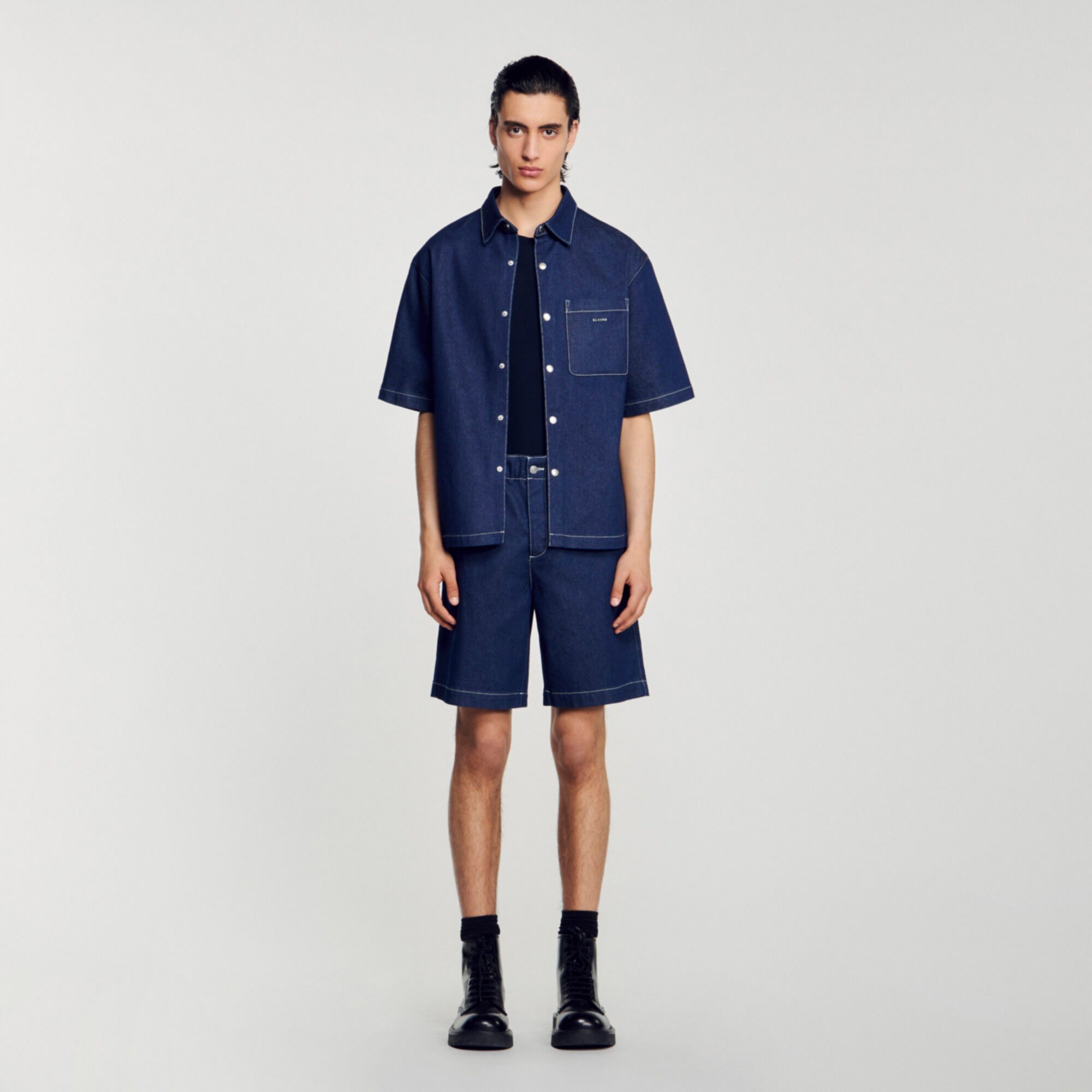 Sandro denim hot sale shirt