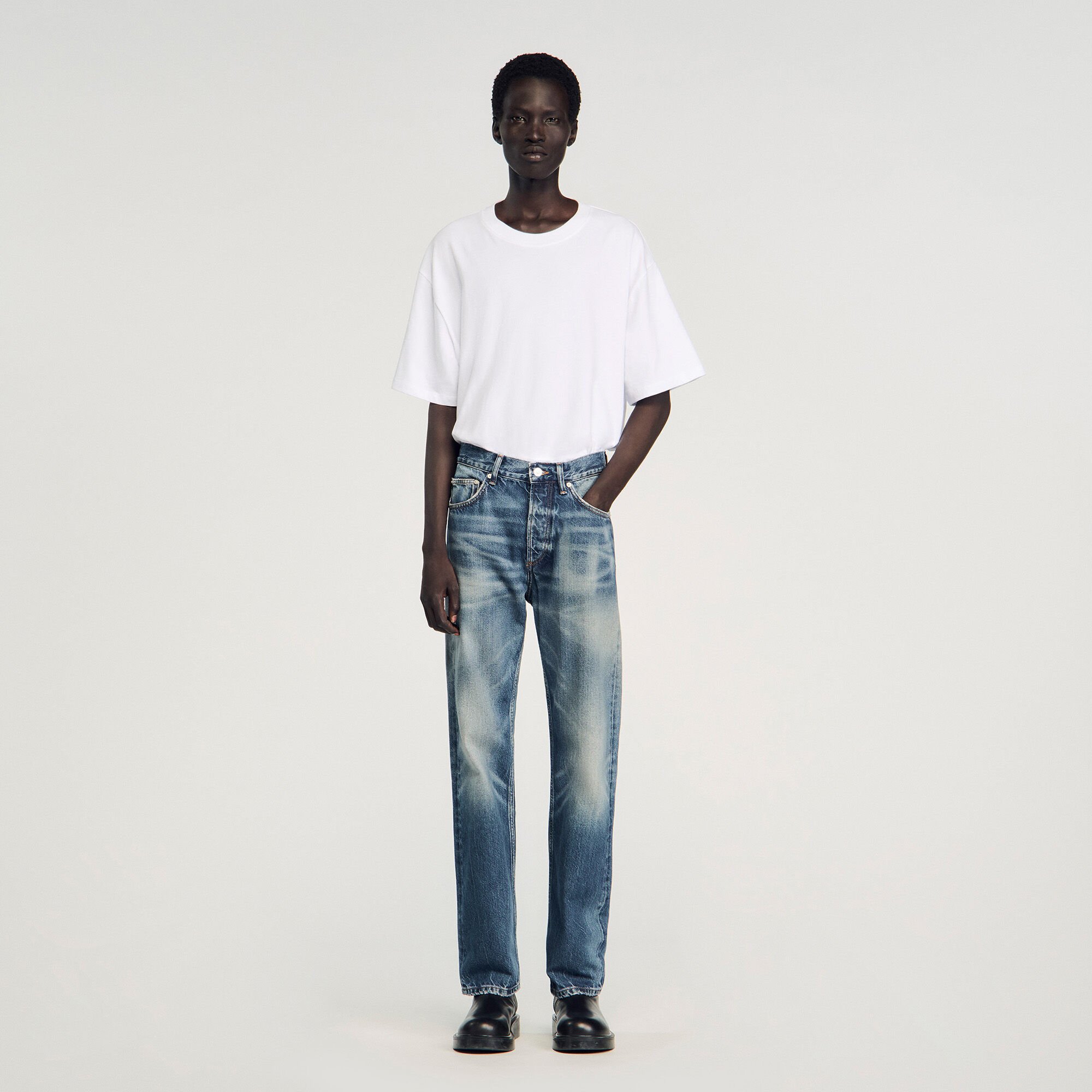 Regular faded jeans