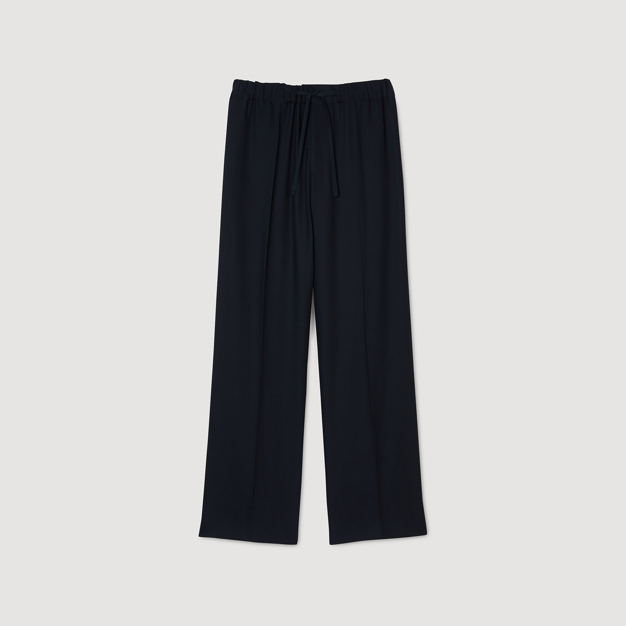 Elasticated wide-leg trousers