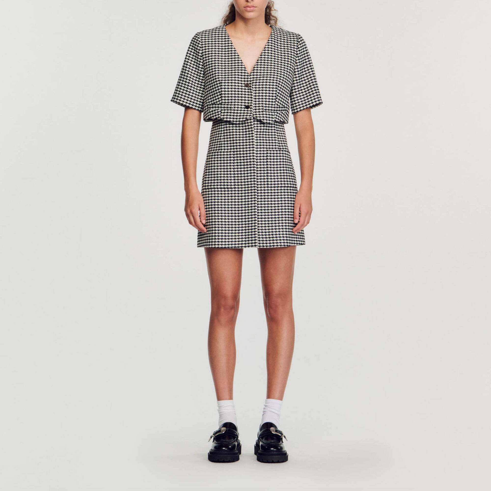 Houndstooth tweed dress outlet