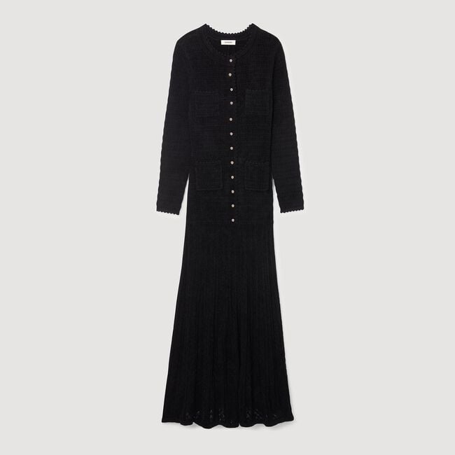 Textured knit maxi dress