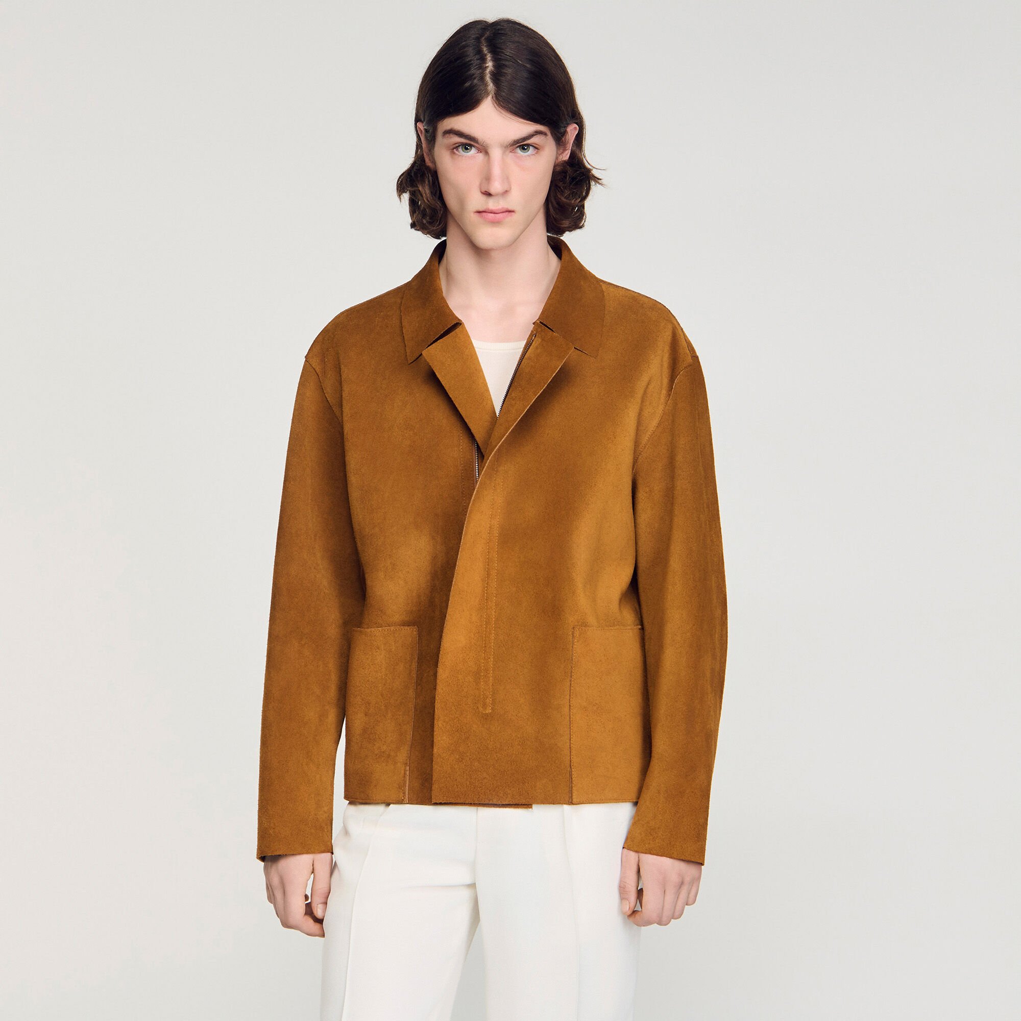 Split leather jacket