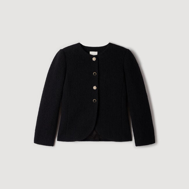Decorative button tweed jacket - Women | Sandro