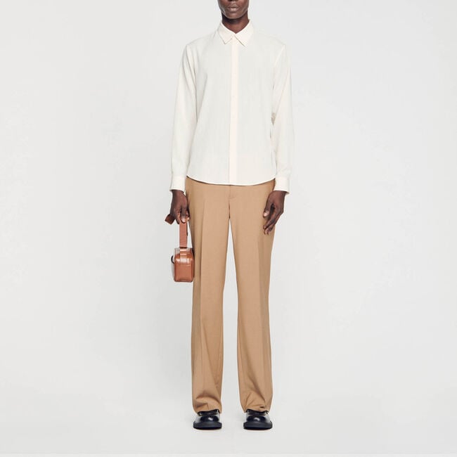 Pleated loose-fit shirt