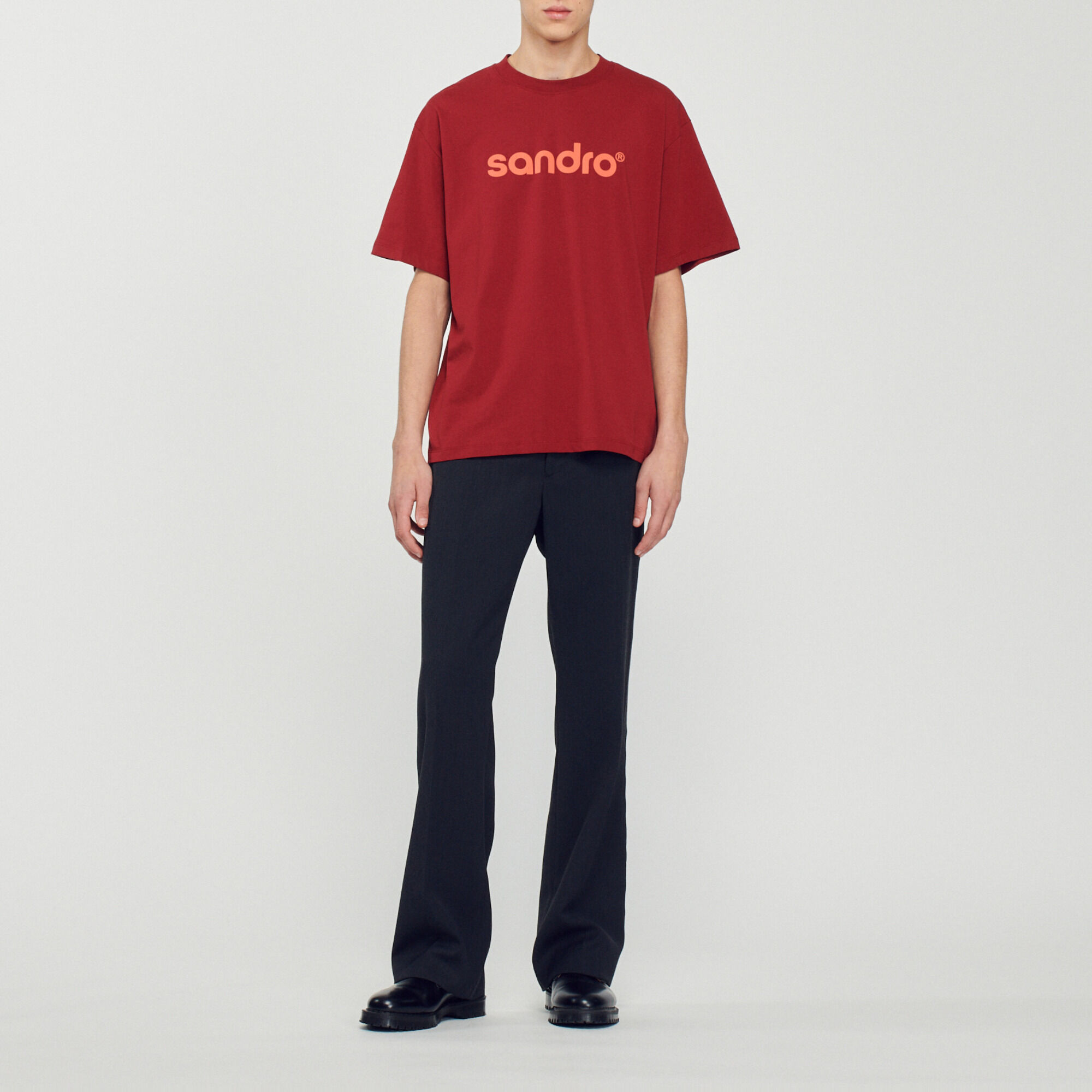Oversized logo T shirt red for Men Sandro Paris