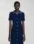 Denim collar knit maxi dress