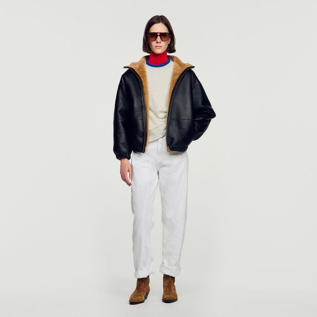 Oversized shearling jacket - Women | Sandro