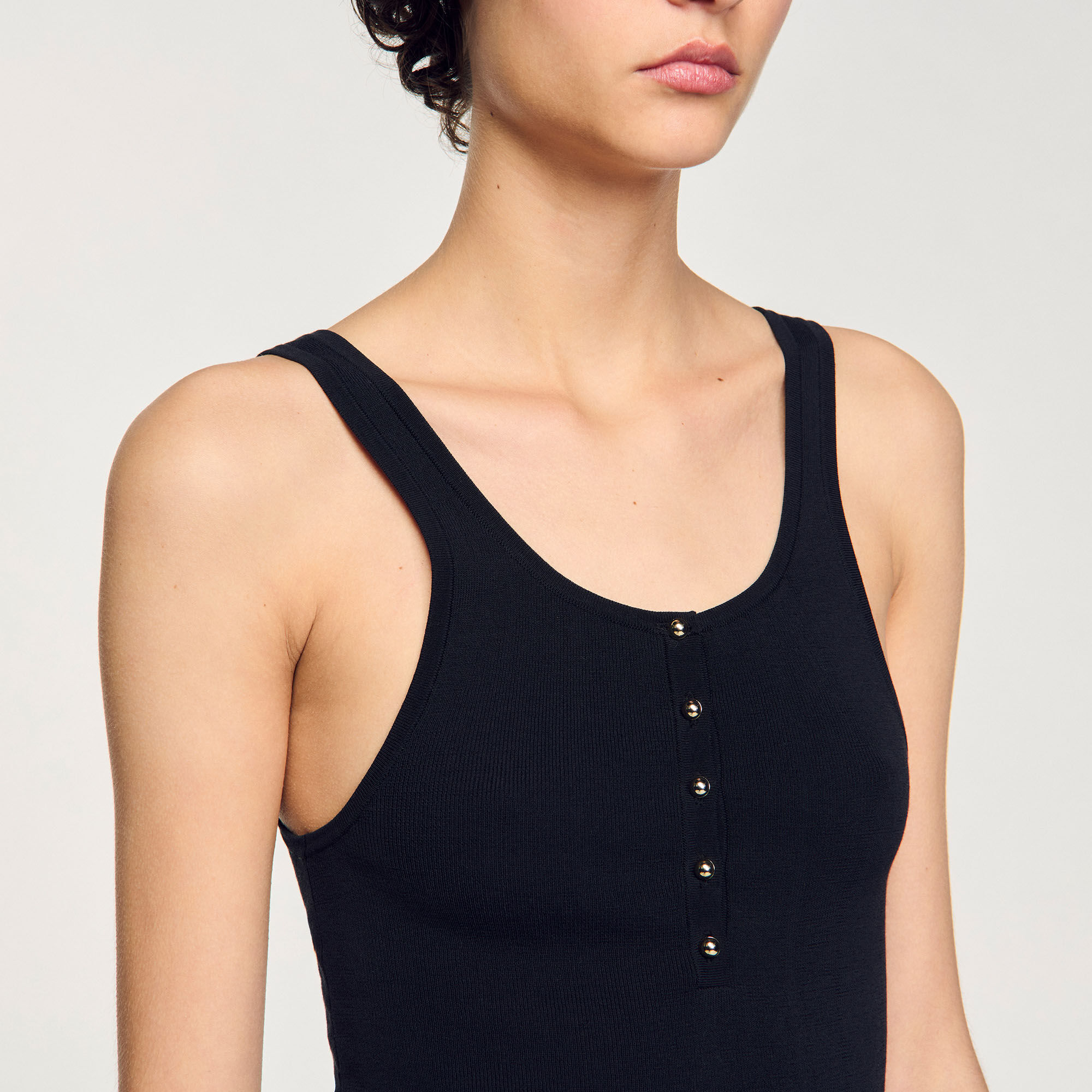 Rib knit vest top