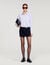 Short dress with dual materials