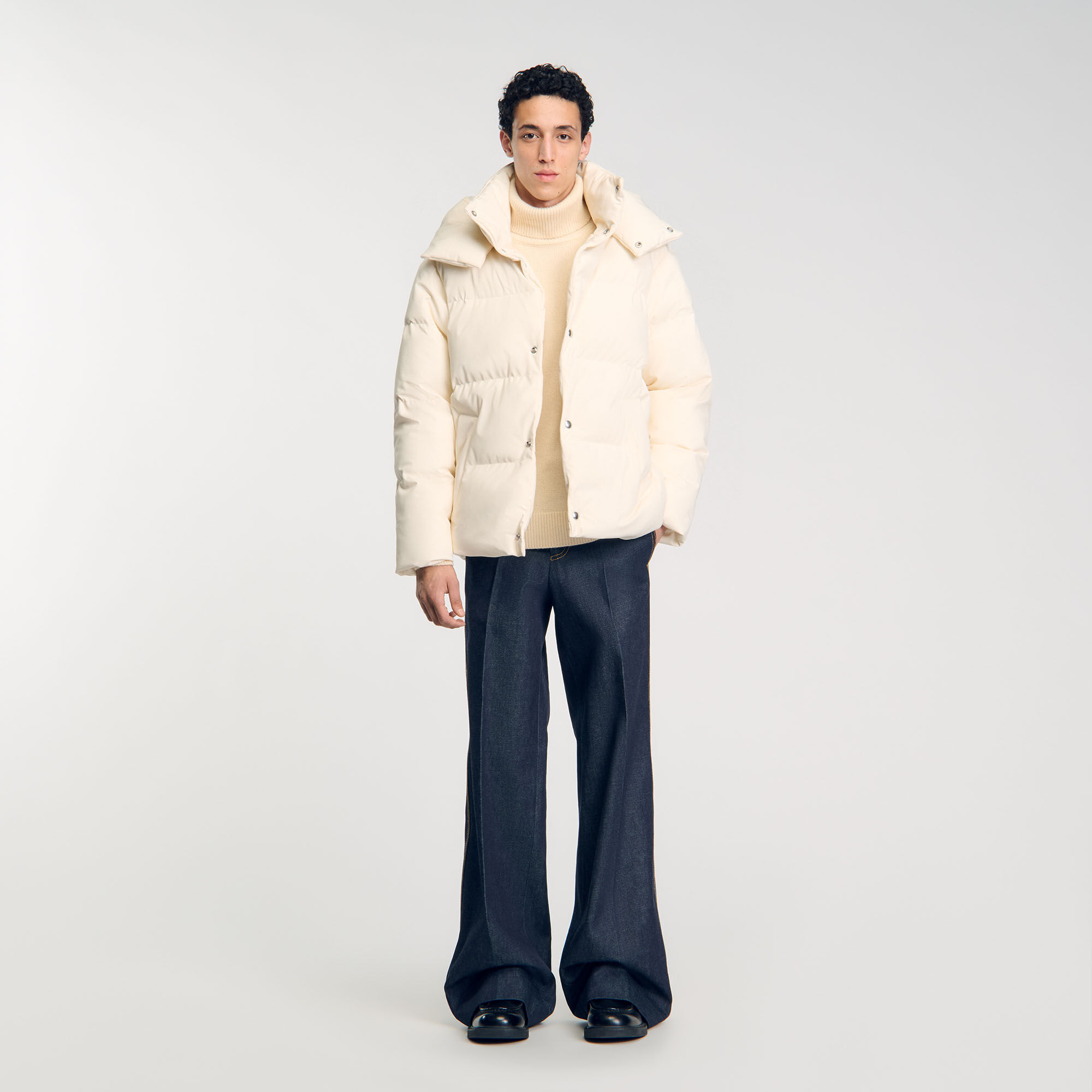 Cream puffa jacket deals