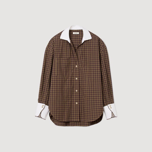 Two-tone check shirt