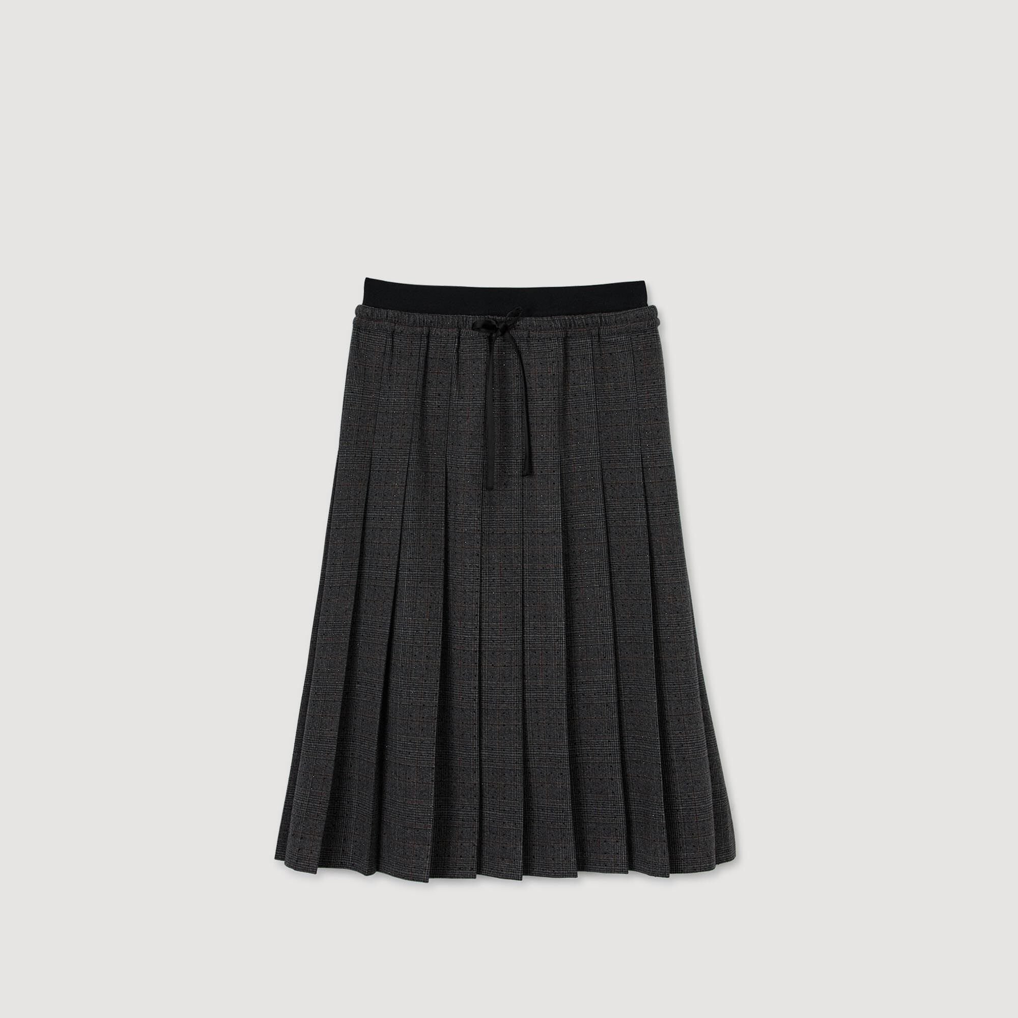 Long pleated rhinestone skirt