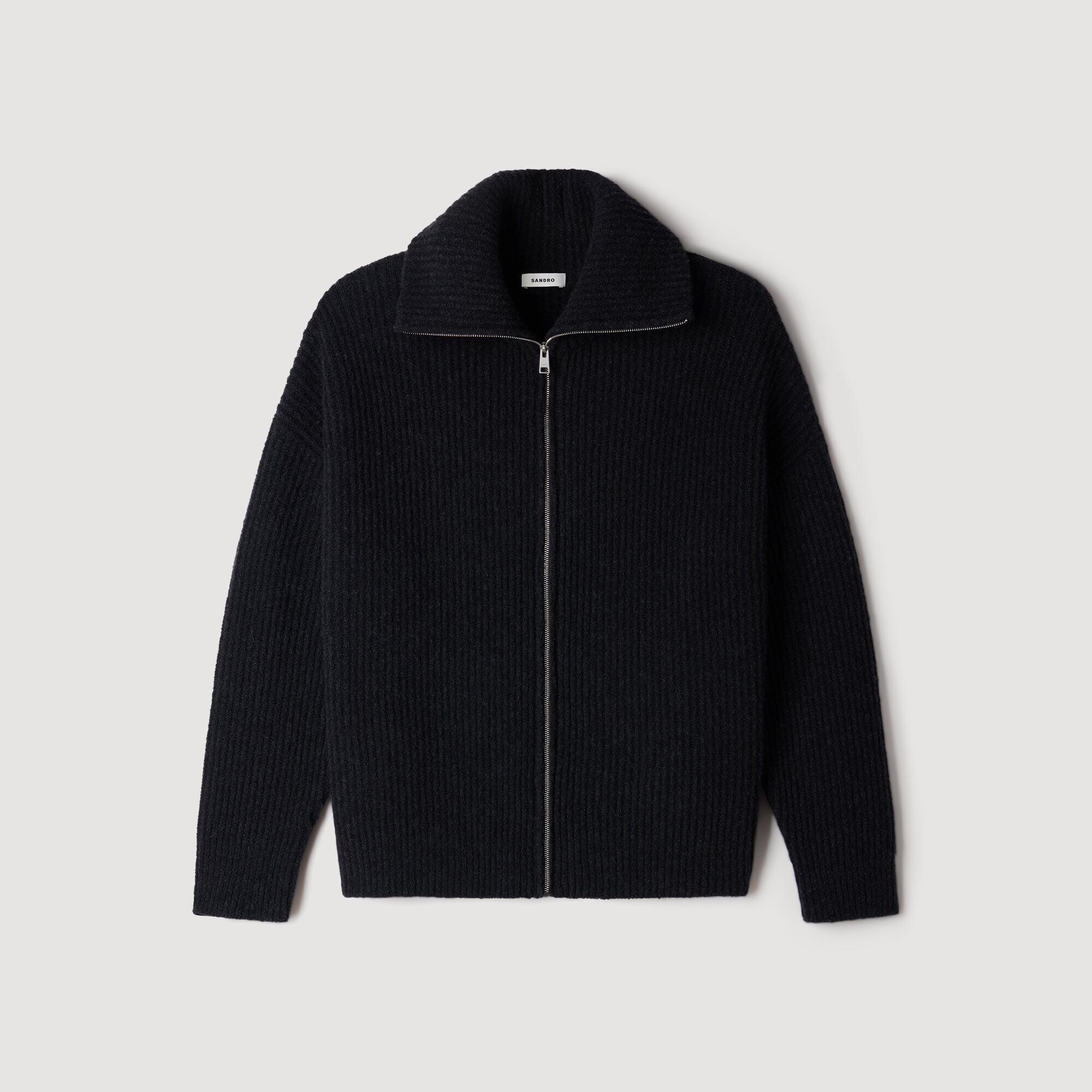 Textured wool zip-up cardigan - Men | Sandro