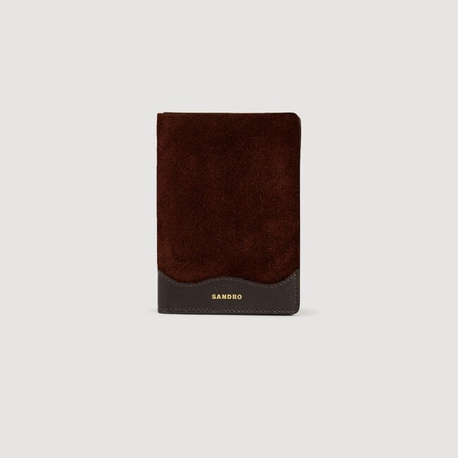 Leather and suede passport case