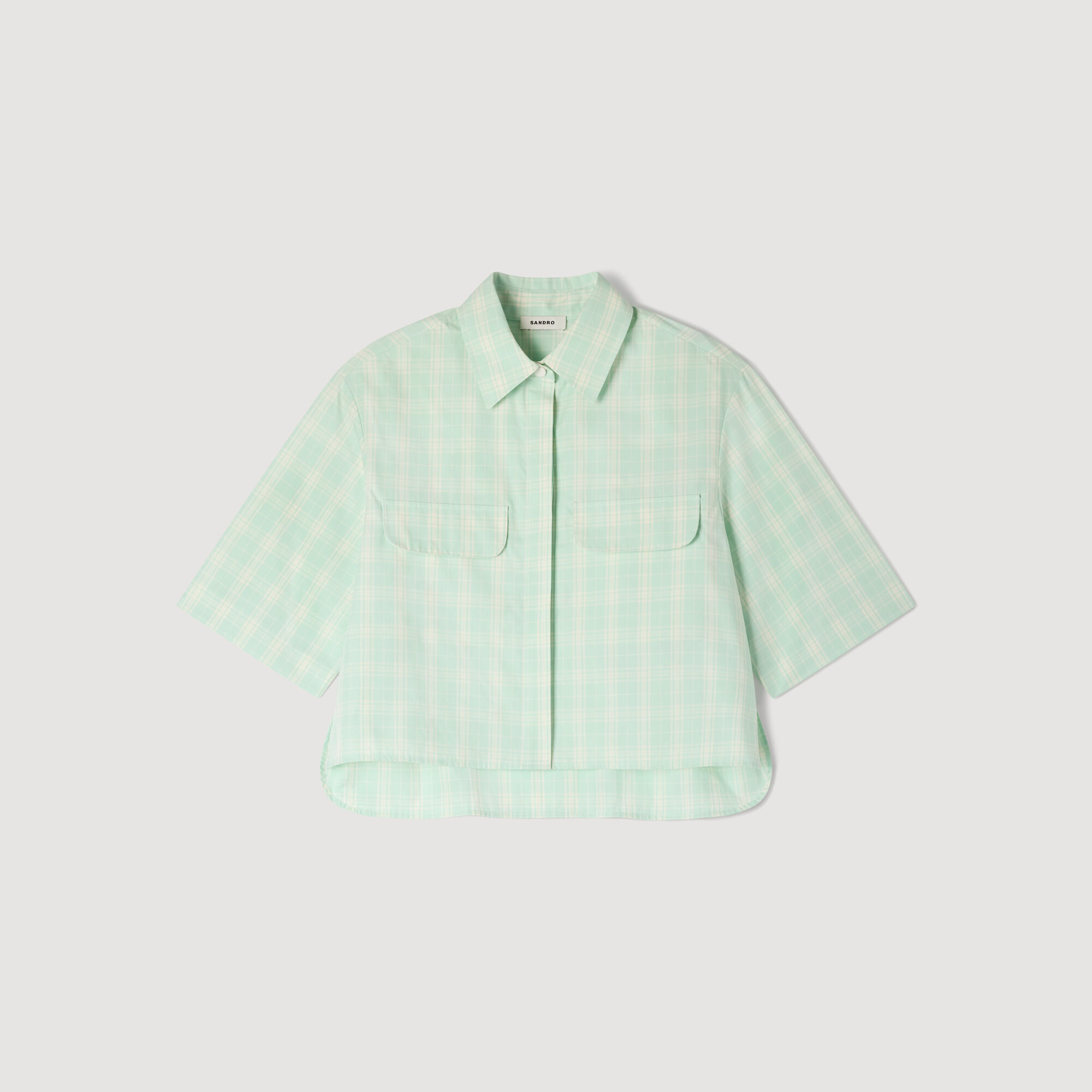 Short checked shirt