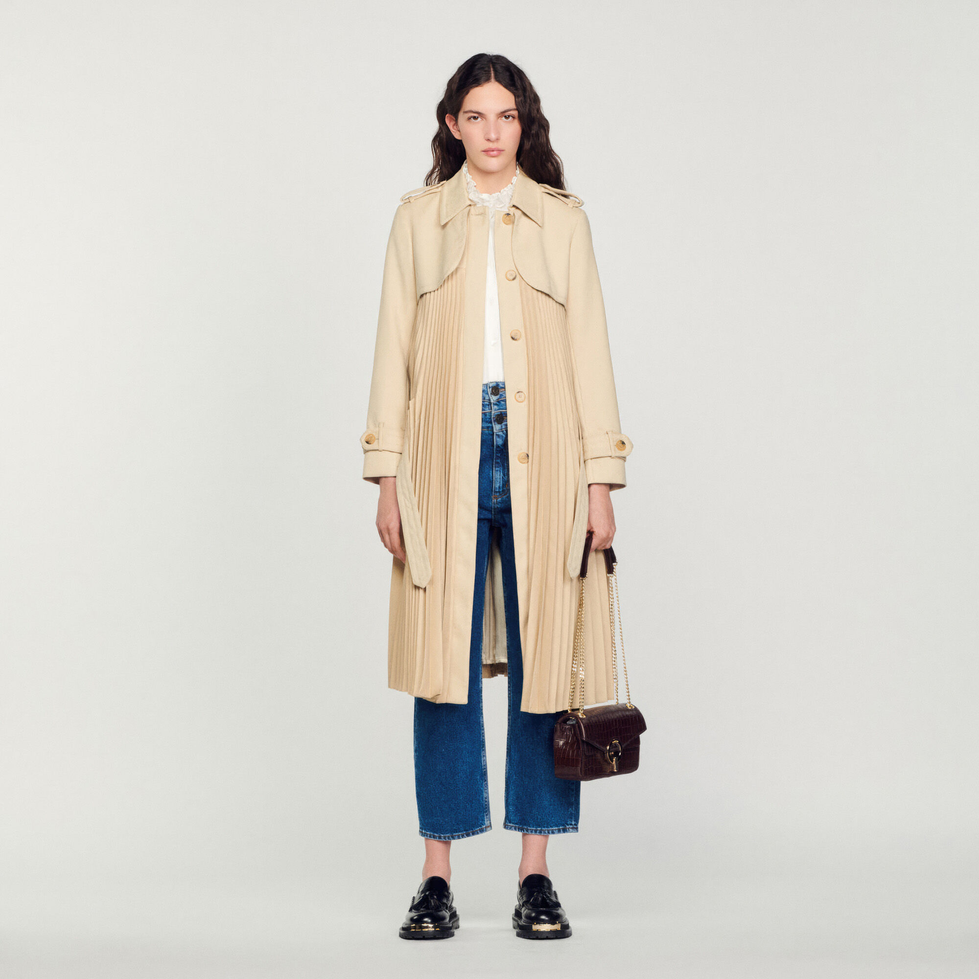 Burberry pleated trench shop coat