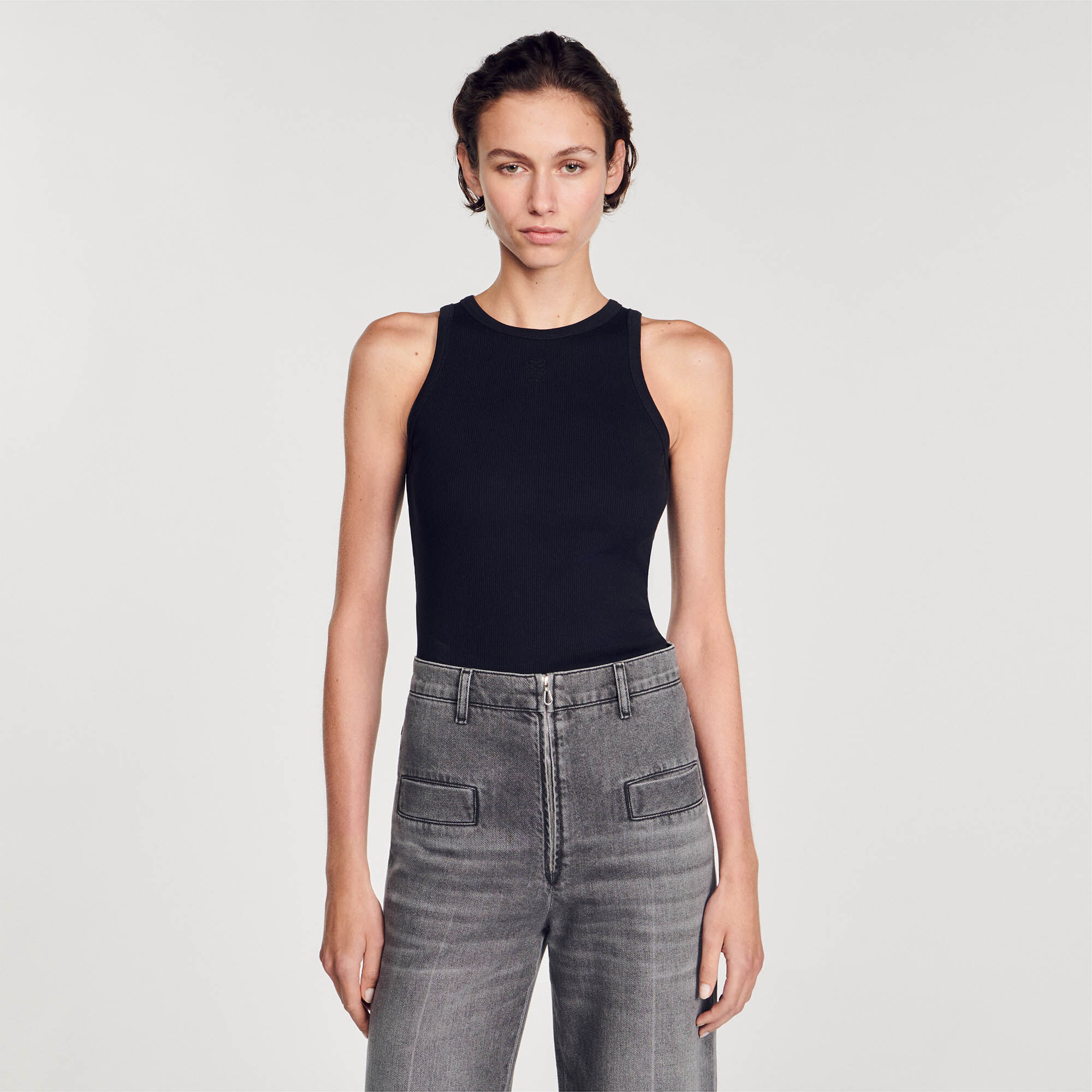 Embroidered vest top