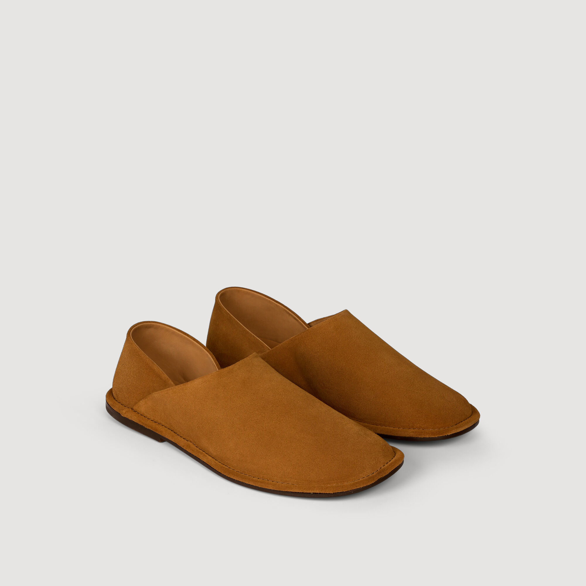 Split leather slippers