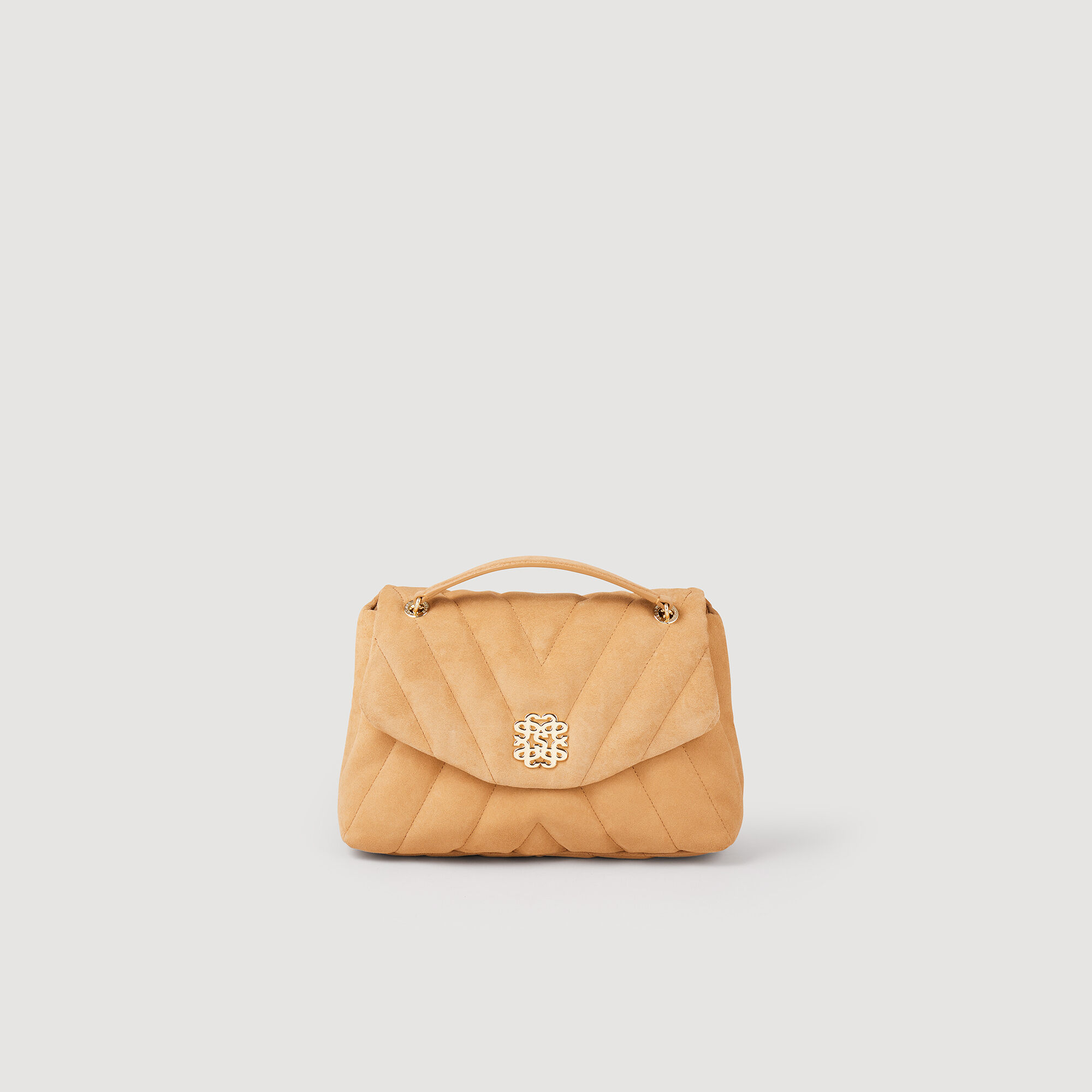 Mila Quilted suede leather bag