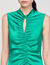 Draped satin-effect dress