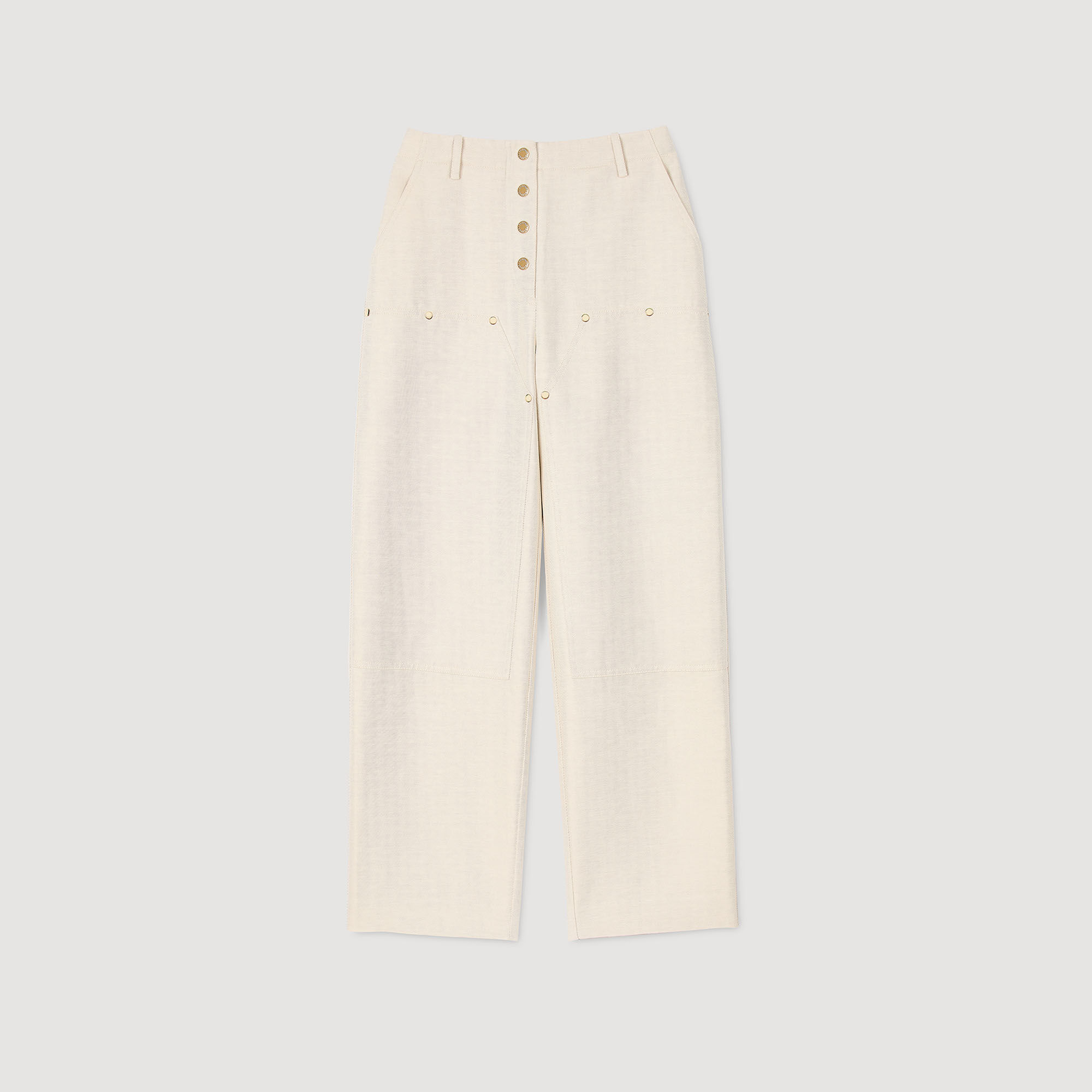 Carpenter jeans white / beige For Women | Sandro Paris