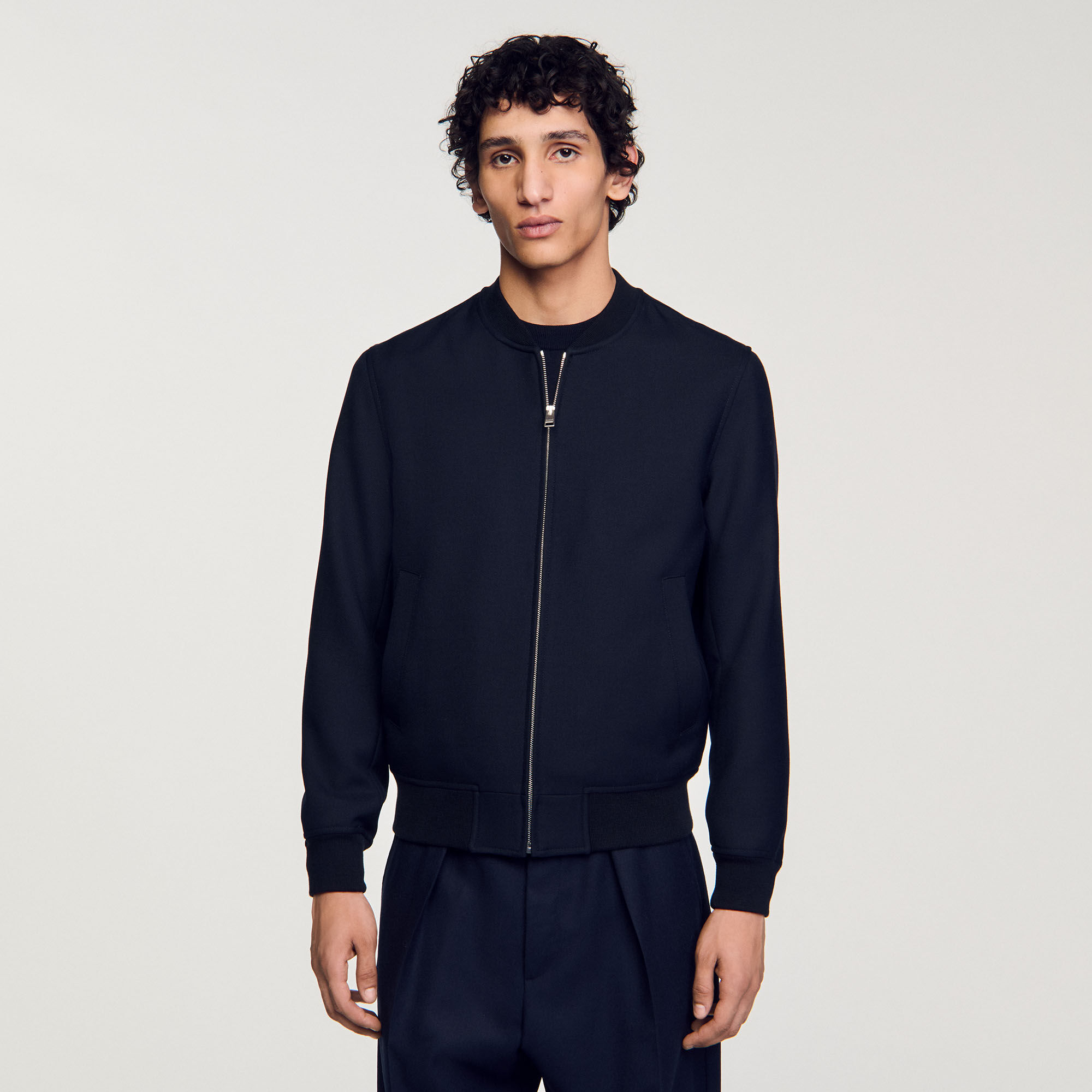 Zip-up varsity jacket
