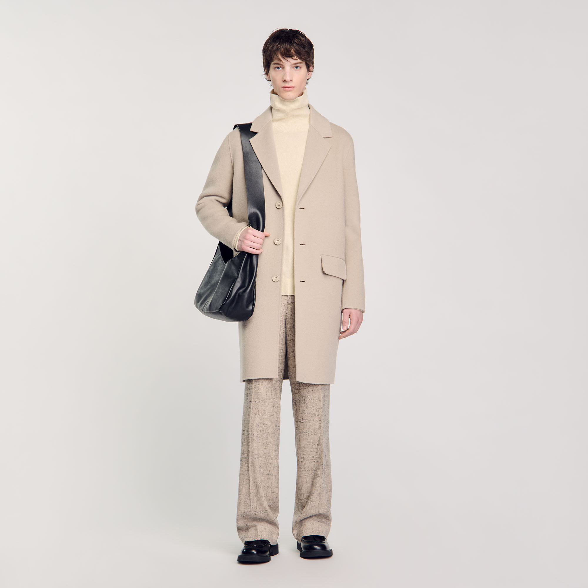 Straight cut wool coat