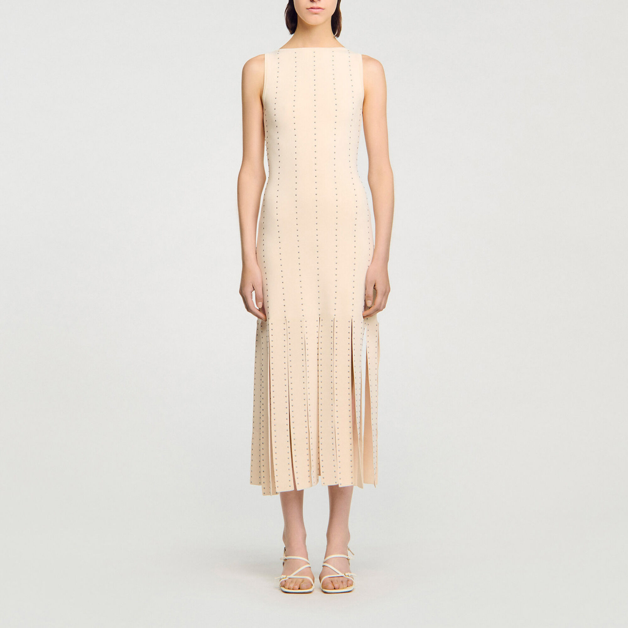 Fringed knit maxi dress - Women | Sandro