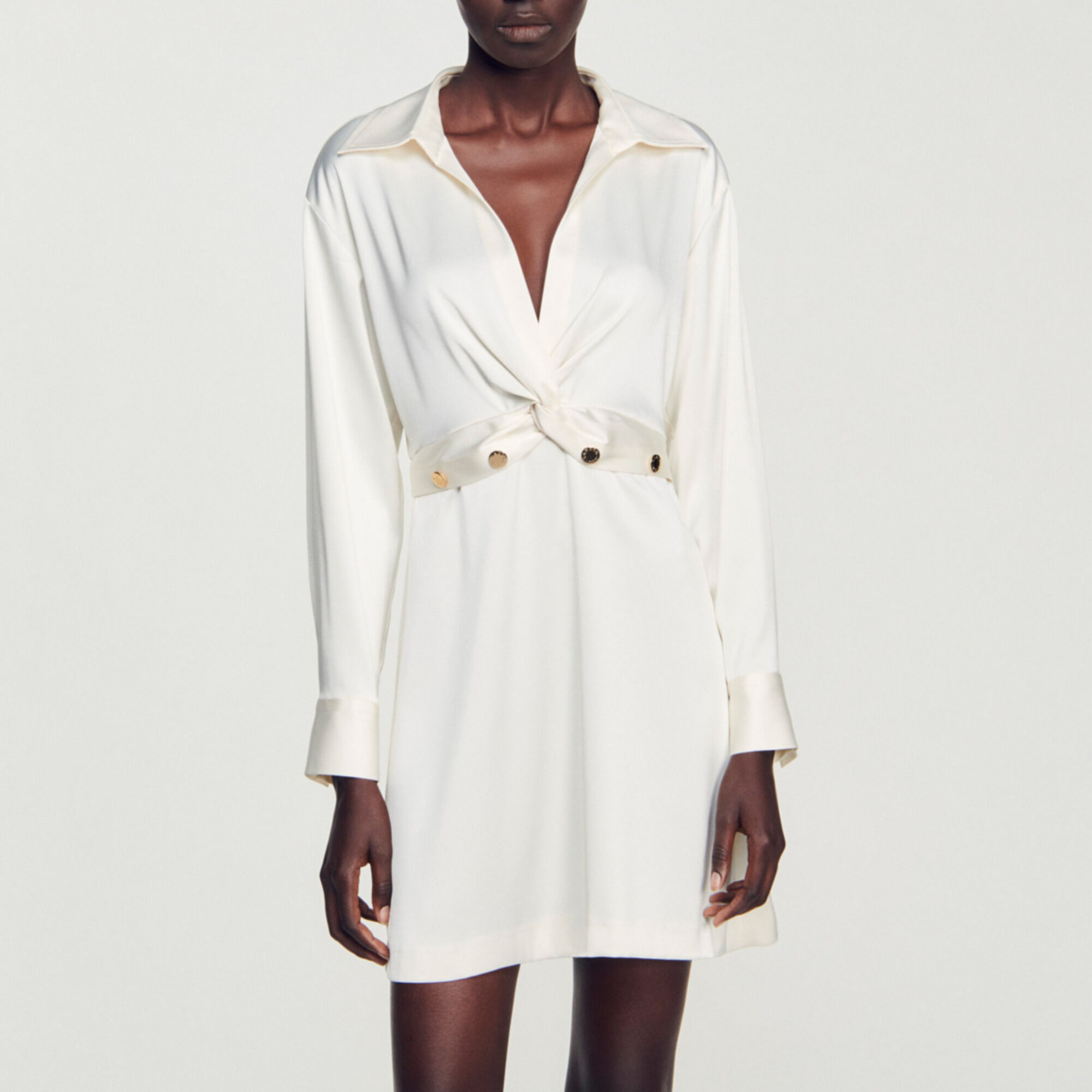 Short satin-effect dress