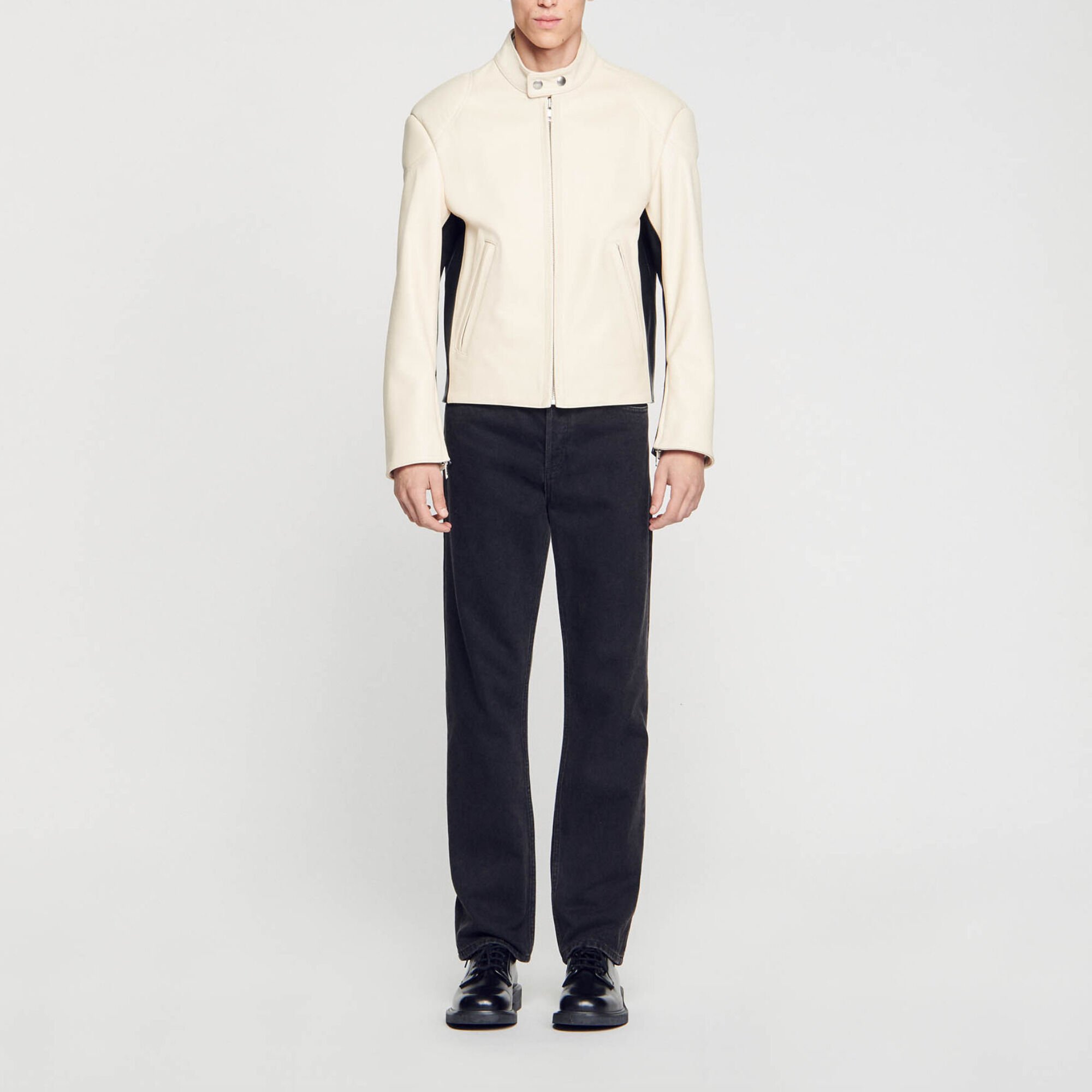 Leather biker jacket