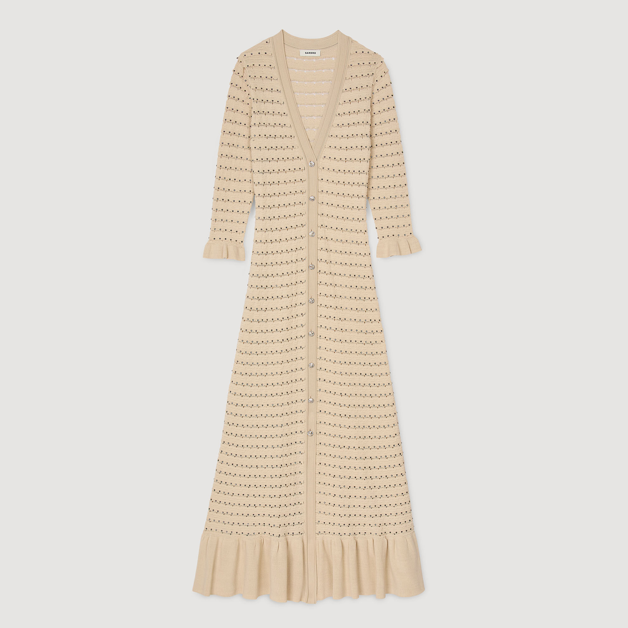 Rhinestone knit maxi dress