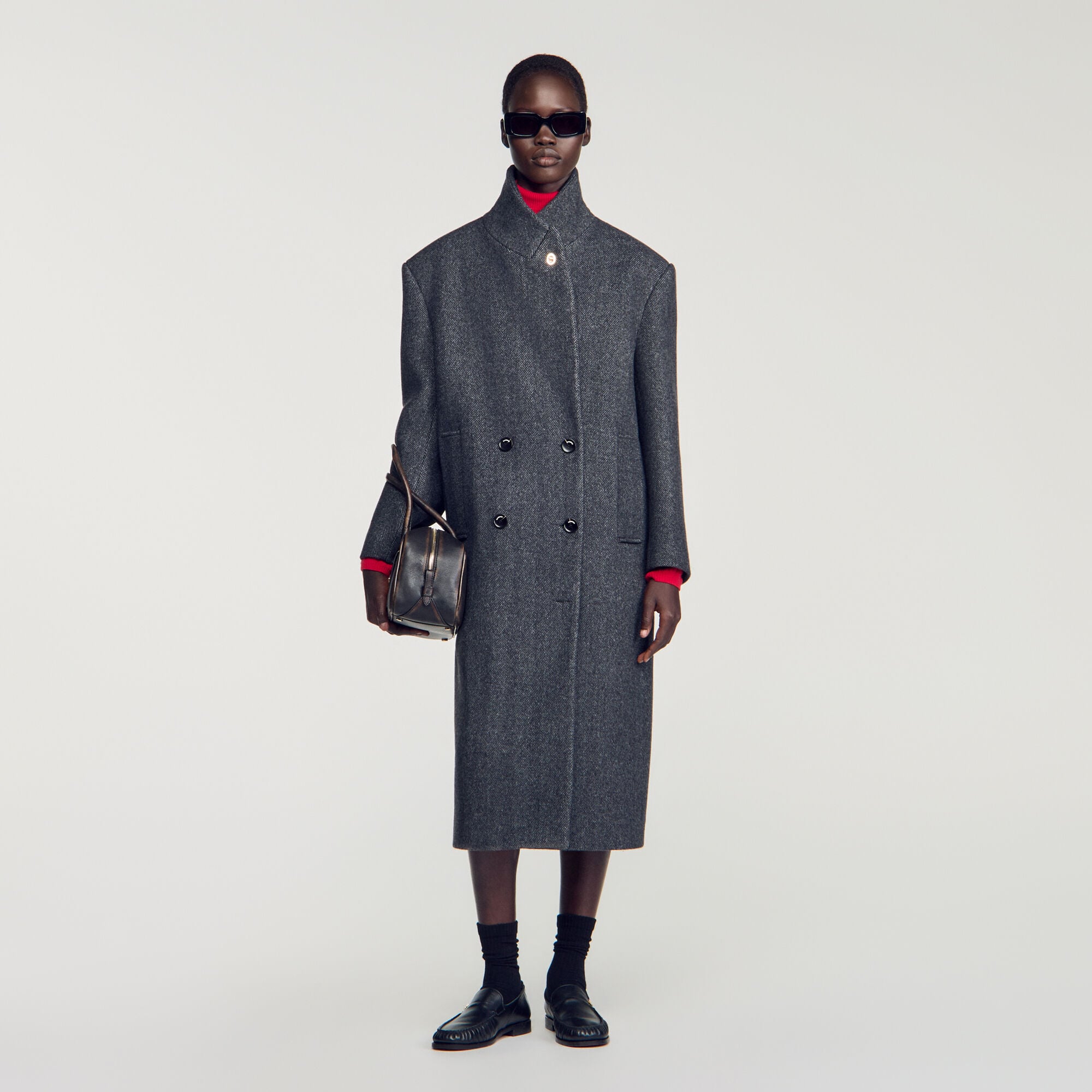 Herringbone wool coat - Women | Sandro