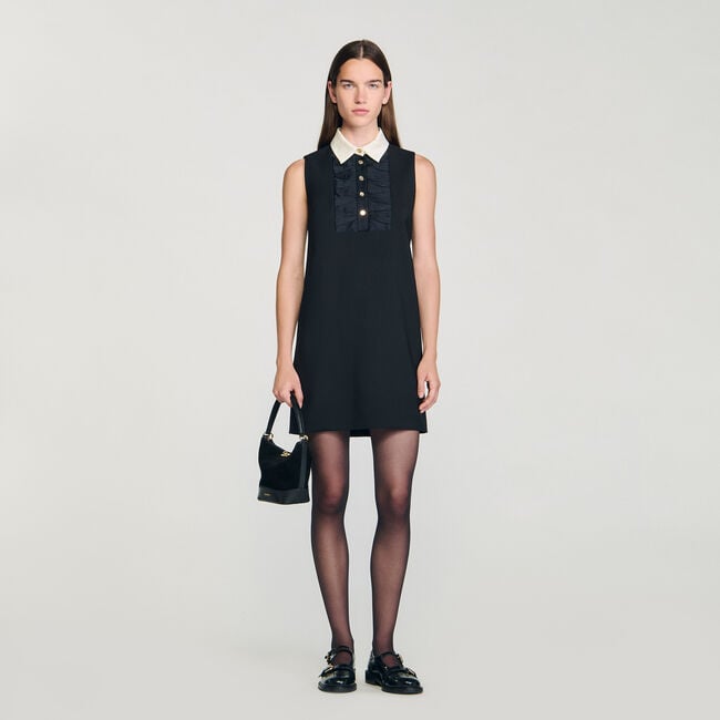 Short dress with contrast collar