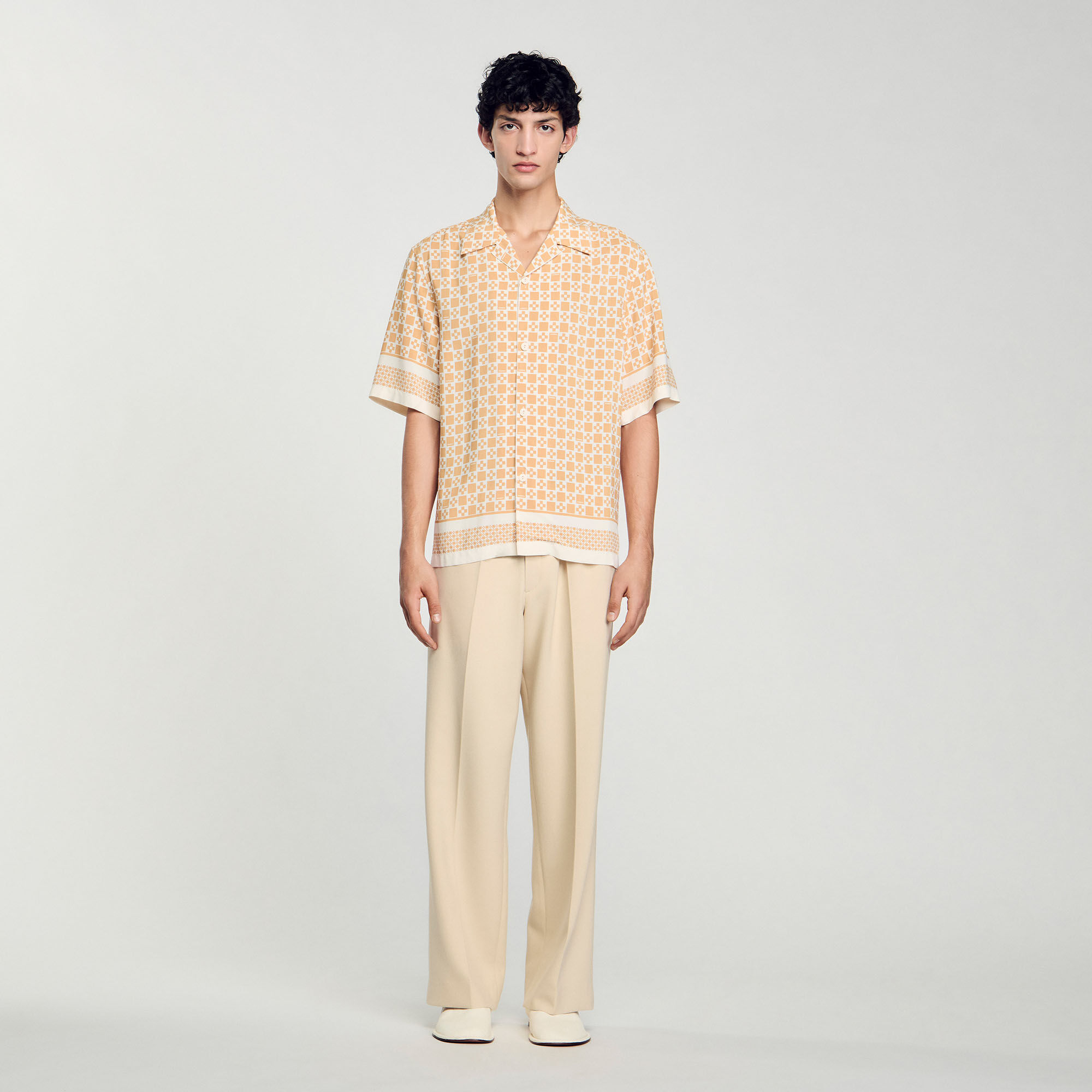 Square Cross motif flowing blouse