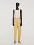 Wide pleated cotton-linen trousers