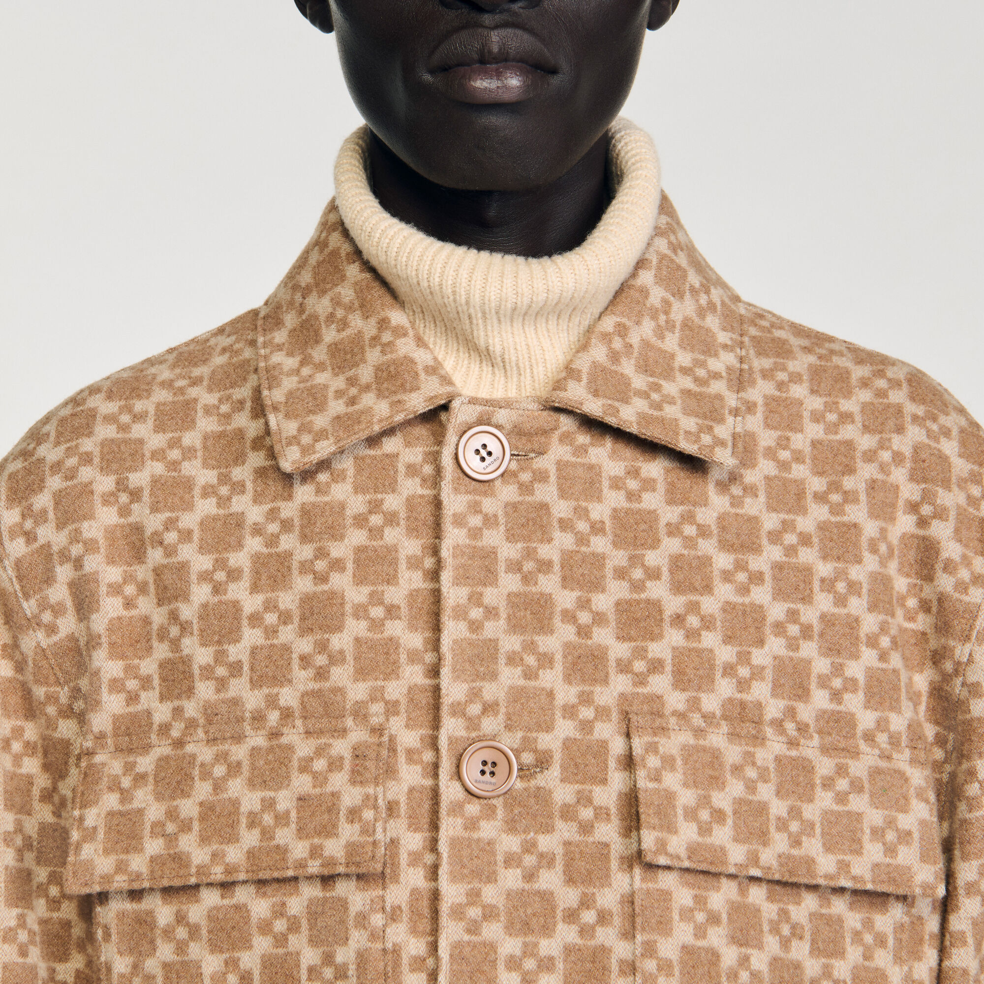 Square Cross jacquard overshirt
