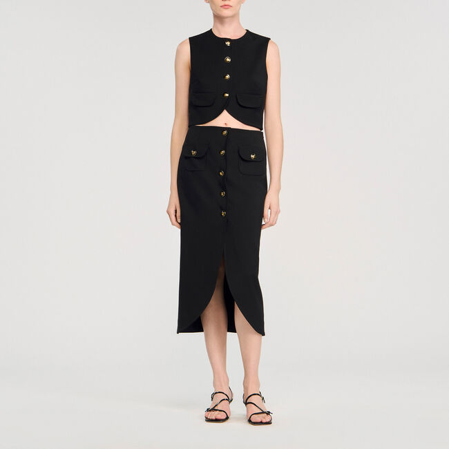 Buttoned midi skirt - Women | Sandro