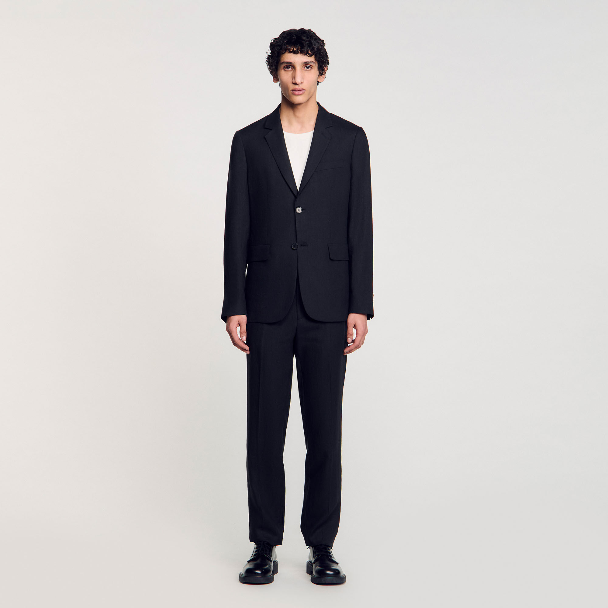 Oversized wool suit jacket