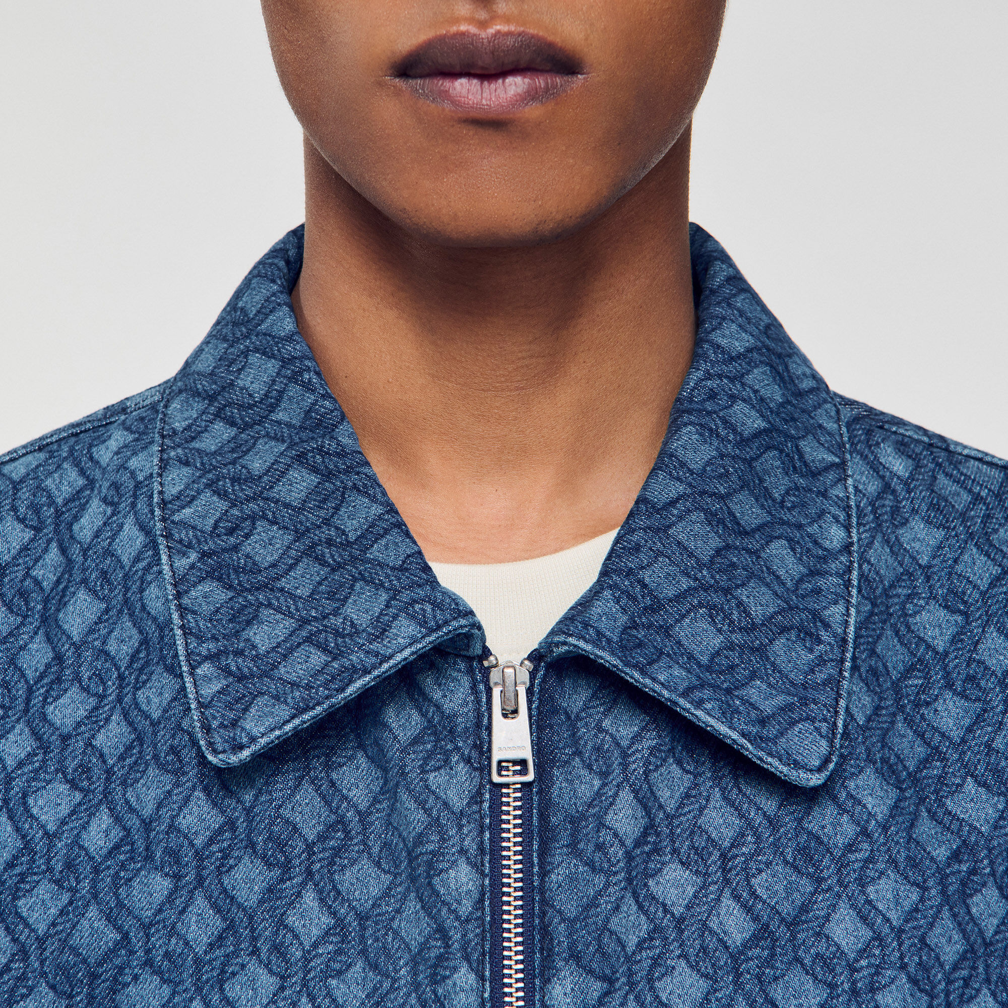 Rope motif denim jacket