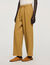 Wide-leg elasticated linen trousers