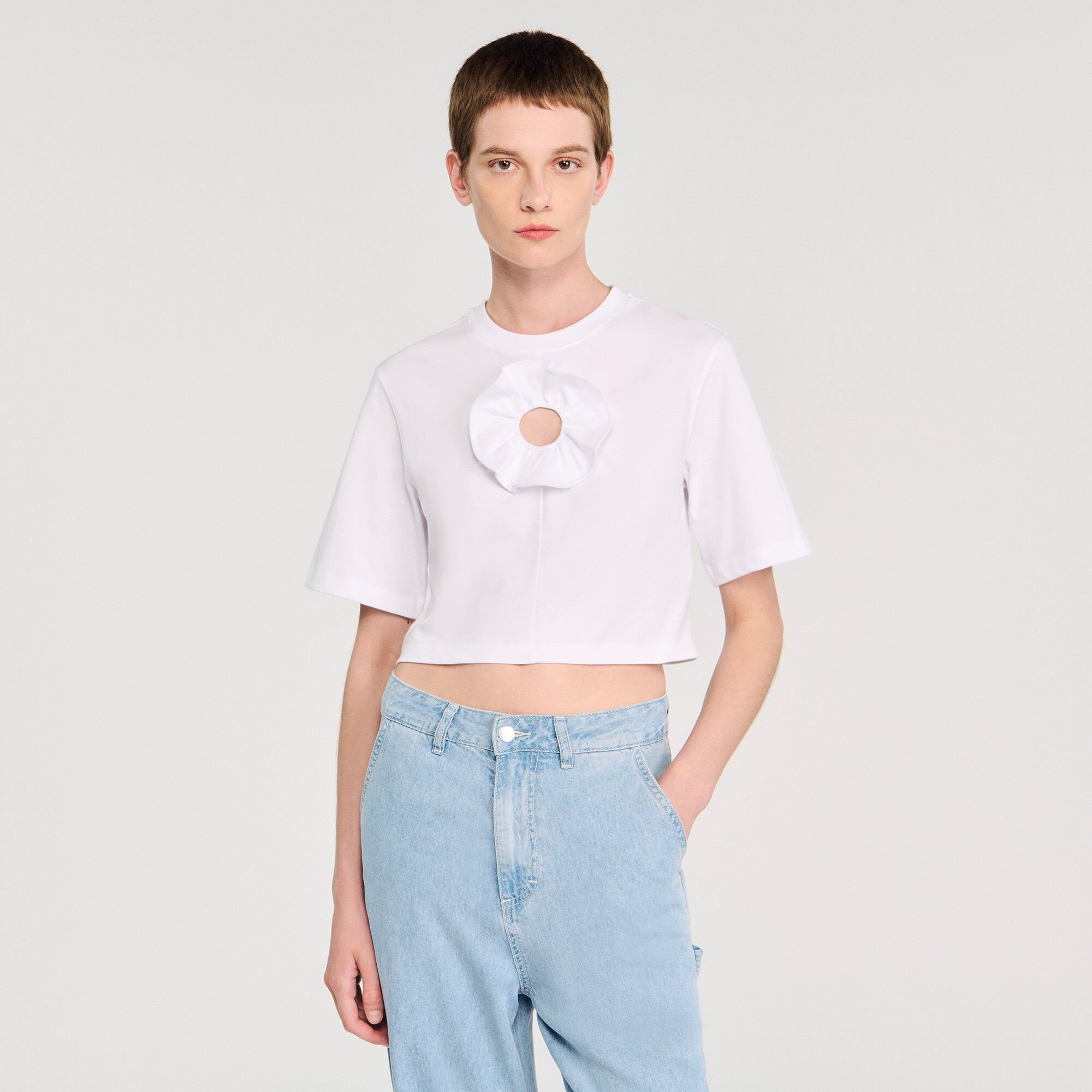 T-shirt with ruffle detail