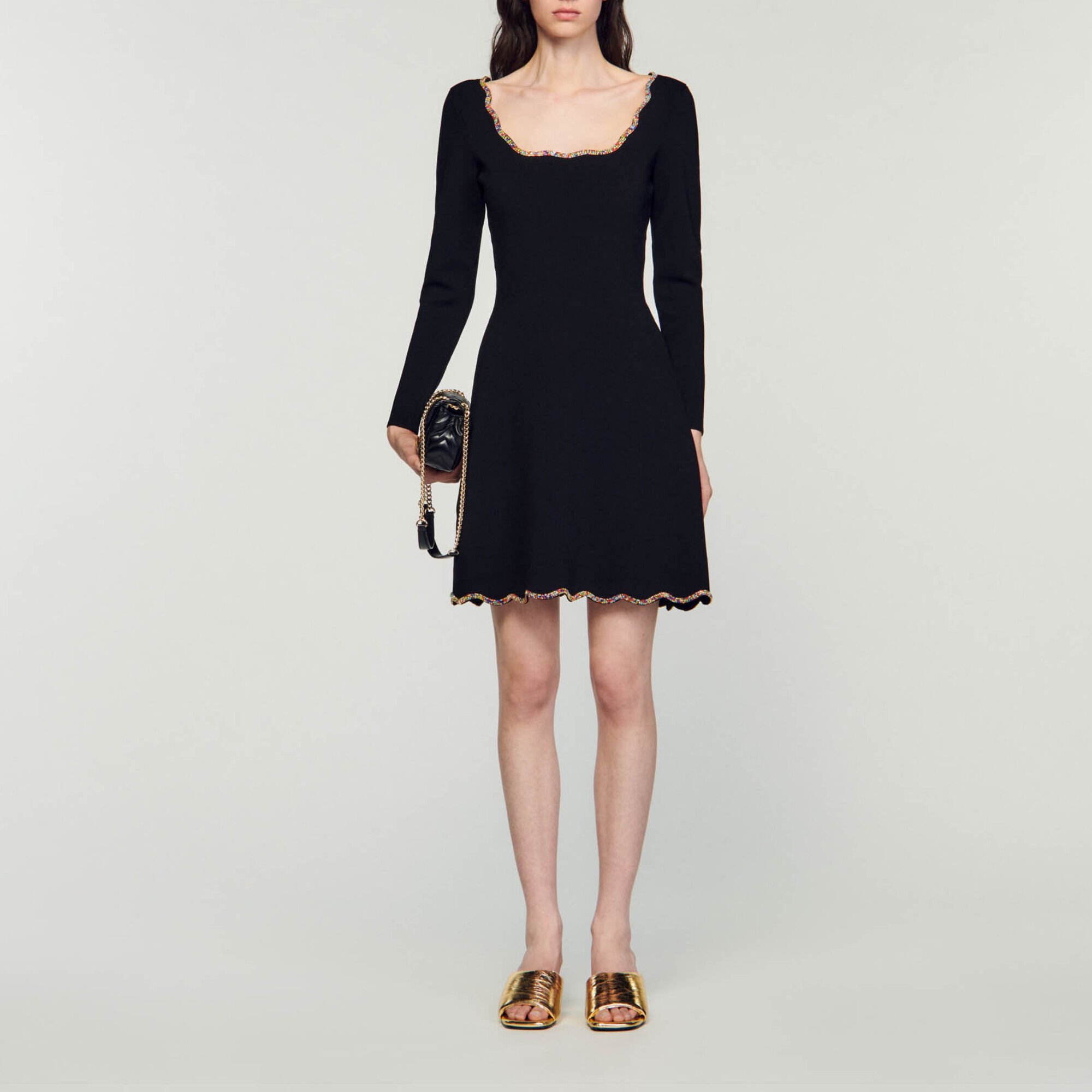 Sandro black lace dress sales