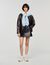 Short aged leather skirt