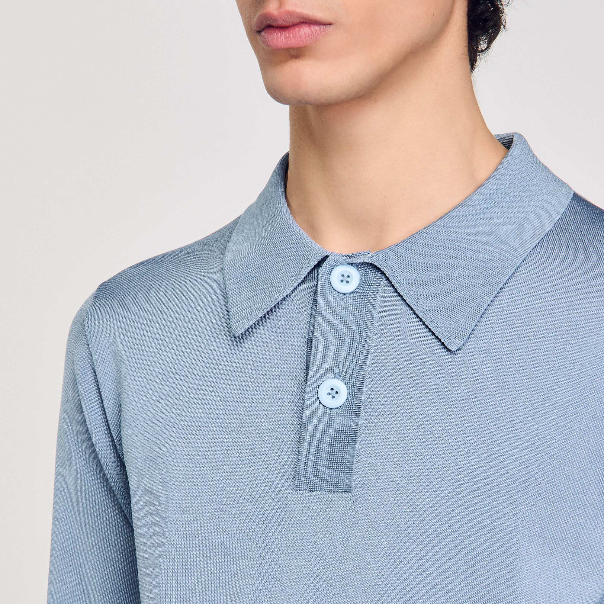 Short-sleeve knitted polo shirt