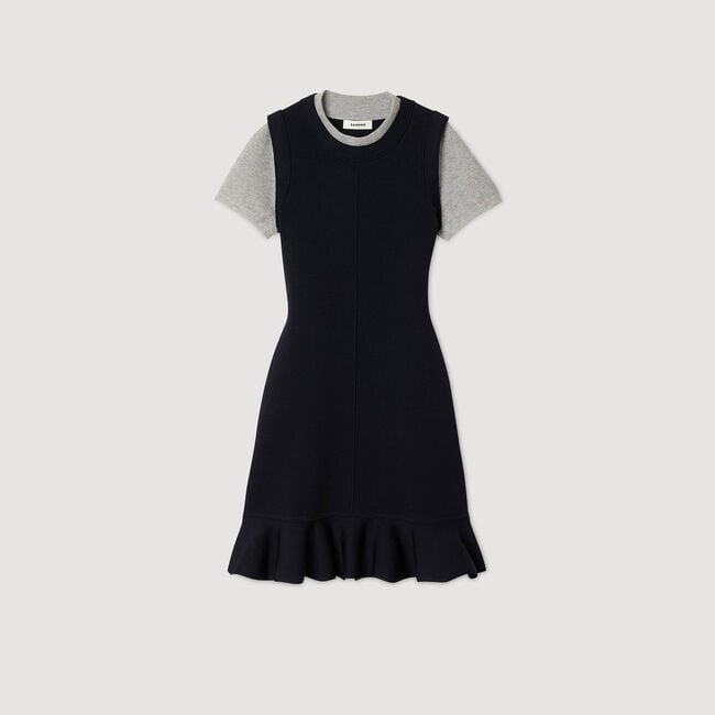 2-in-1 short knit dress
