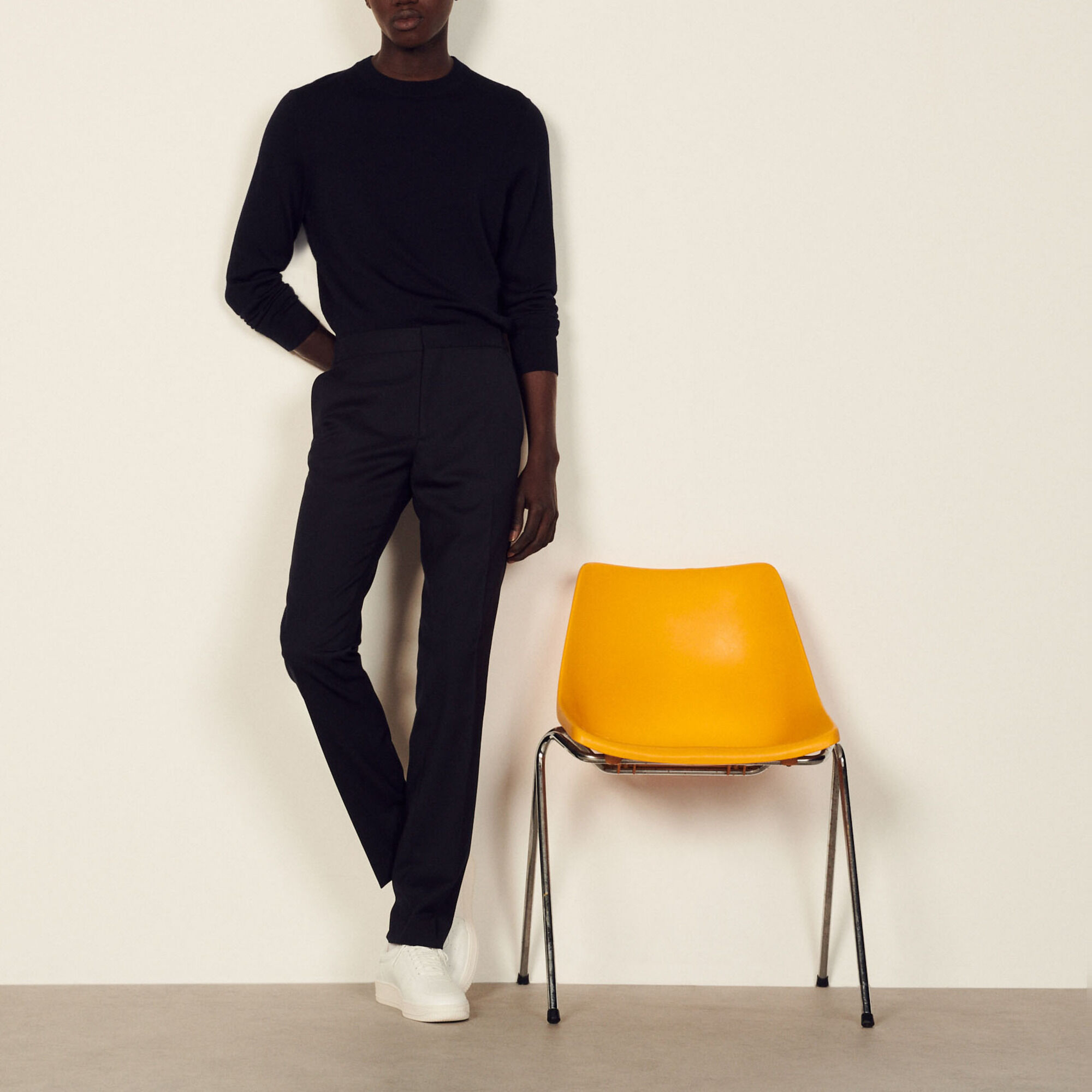 Straight-leg virgin wool trousers