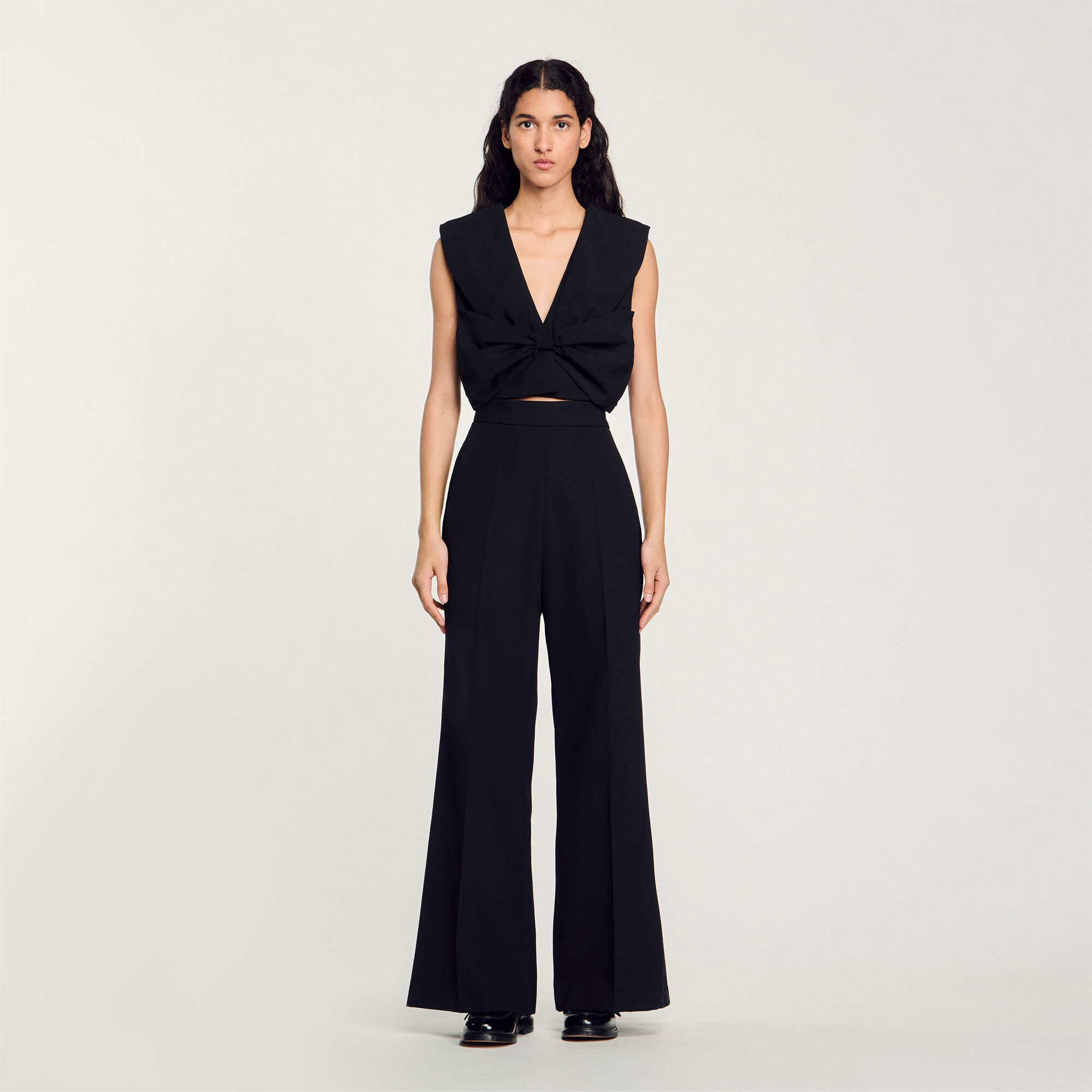 Satin-effect crop top