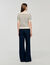 Striped jumper with pearl collar