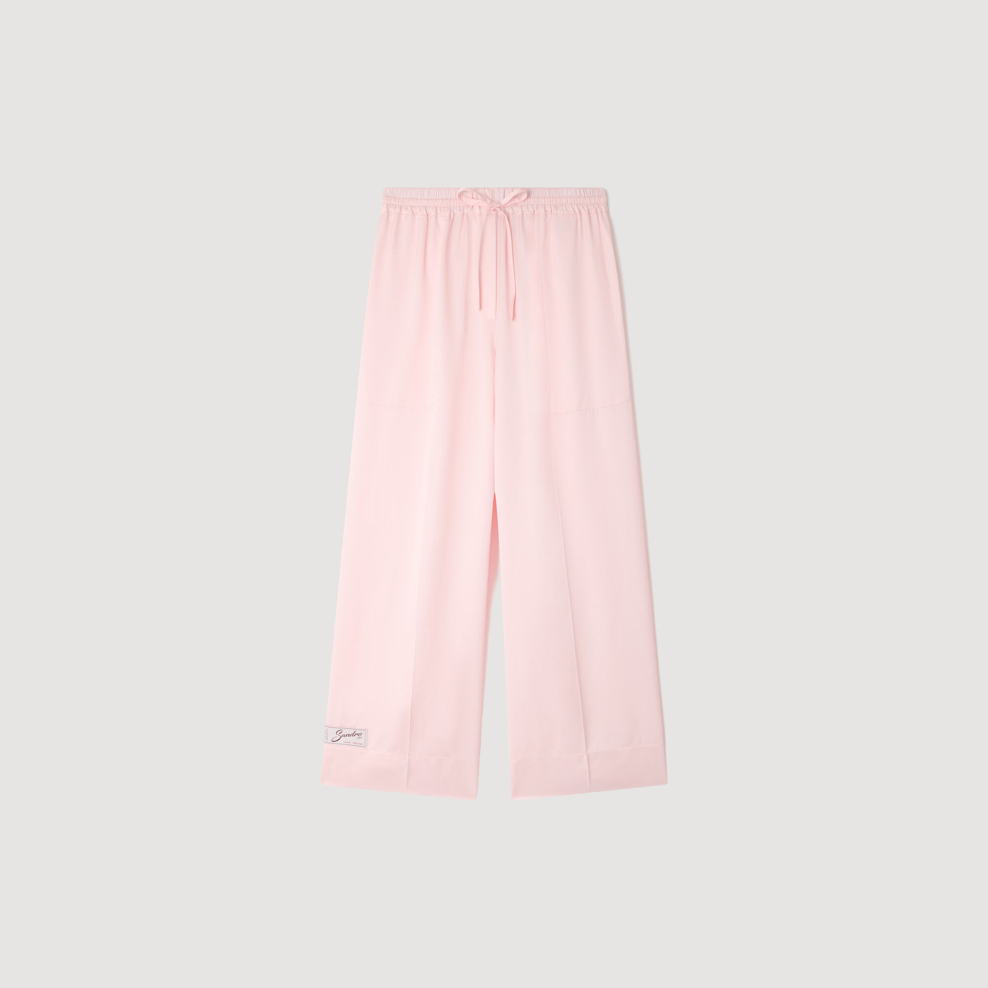 Satin wide-leg trousers