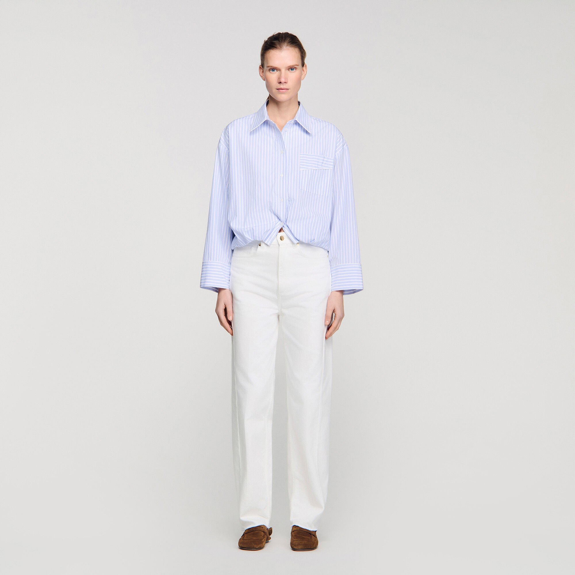 Cropped striped shirt